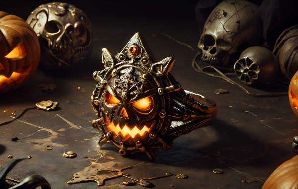 Перстень со светящимися глазами на Хэллоуин