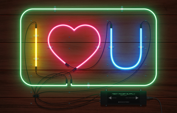 Неоновая вывеска с надписью я тебя люблю