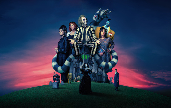 Постер нового фантастического фильма Битлджус 2, 2024