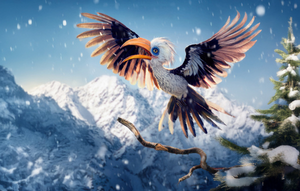 Птица носорог Зазу персонаж фильма Муфаса: Король Лев