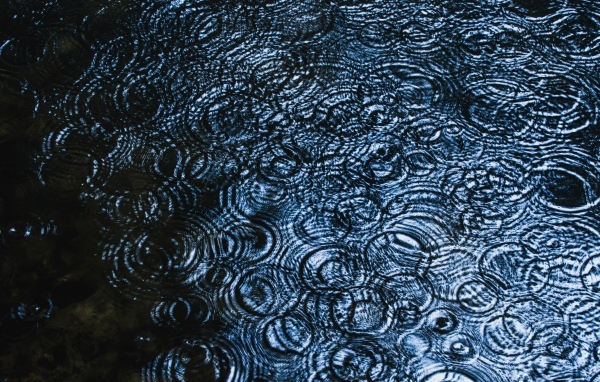 Круги от дождя на воде