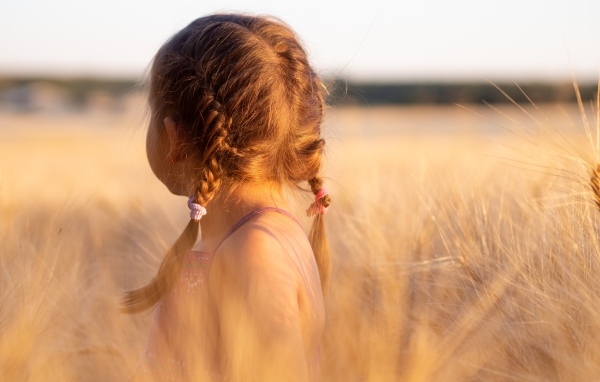 Косы на голове у маленькой девочки
