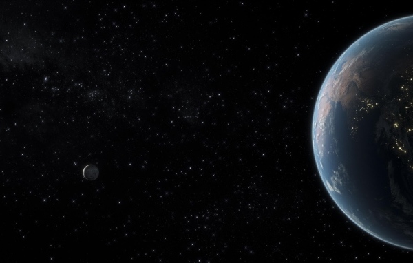 Планета Земля в темной звездной галактике