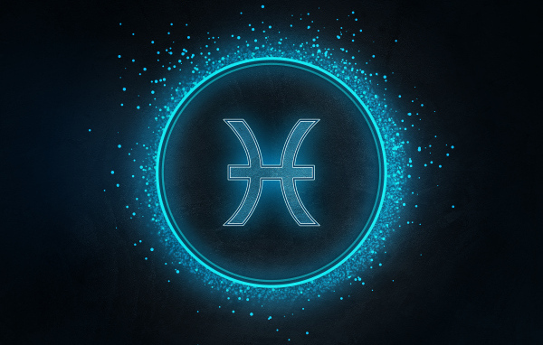 Синий яркий знак рыбы