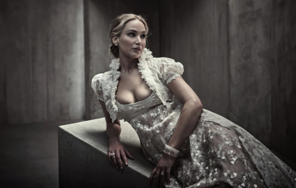 Американская актриса Дженнифер Лоуренс  в красивом платье