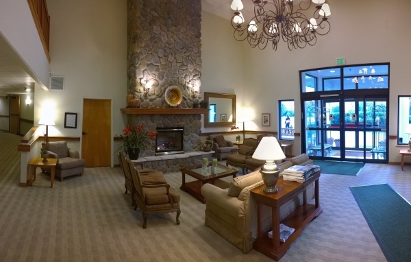 Красивая мебель в гостиной с камином