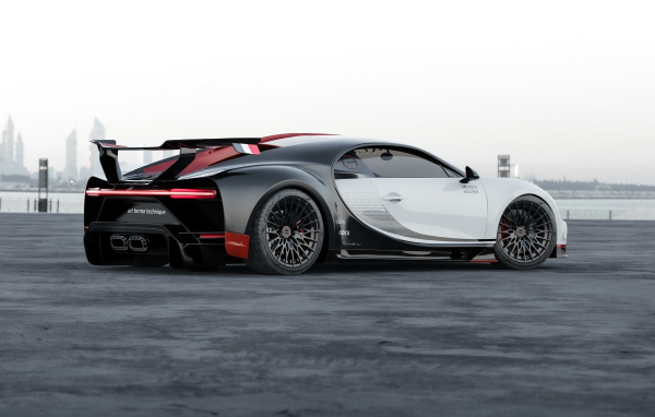 Вид сбоку на автомобиль Bugatti Chiron