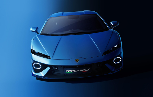 Вид спереди на автомобиль Lamborghini Temerario