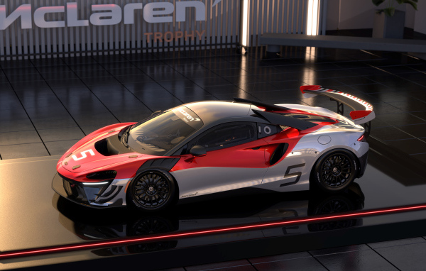 Быстрый гоночный автомобиль McLaren Artura Trophy EVO