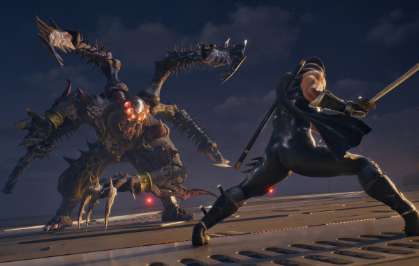 Сражение с монстром в компьютерной игре NINJA GAIDEN 2 Black