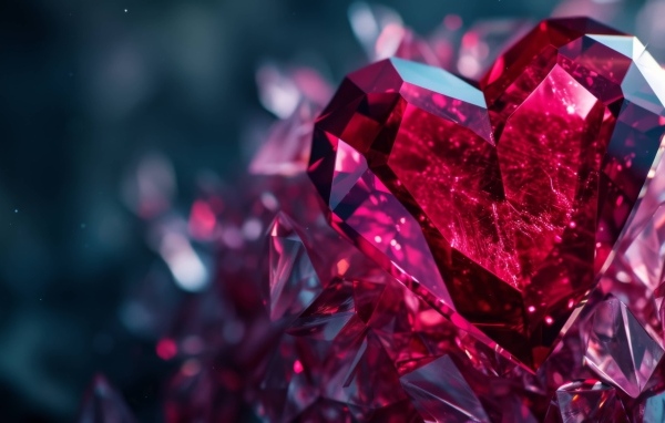 Сердце из красного камня