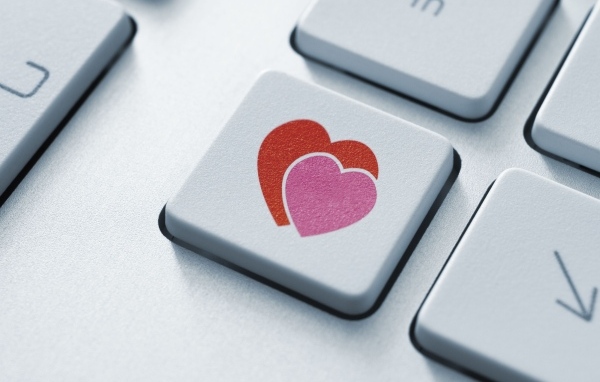 Кнопка клавиатуры с сердечками