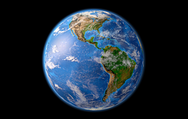 Красивая планета земля на черном фоне