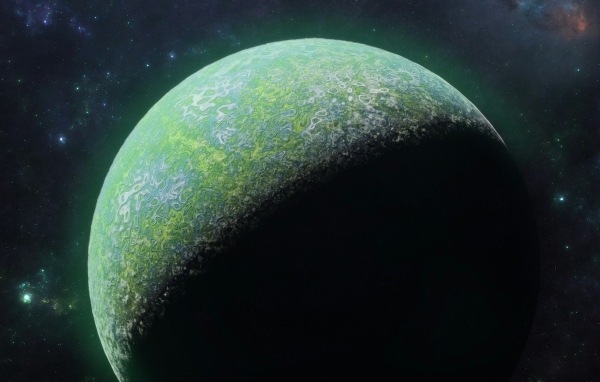 Вид на планету ночью