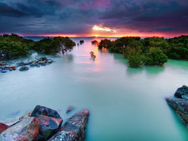 Прилив на закате