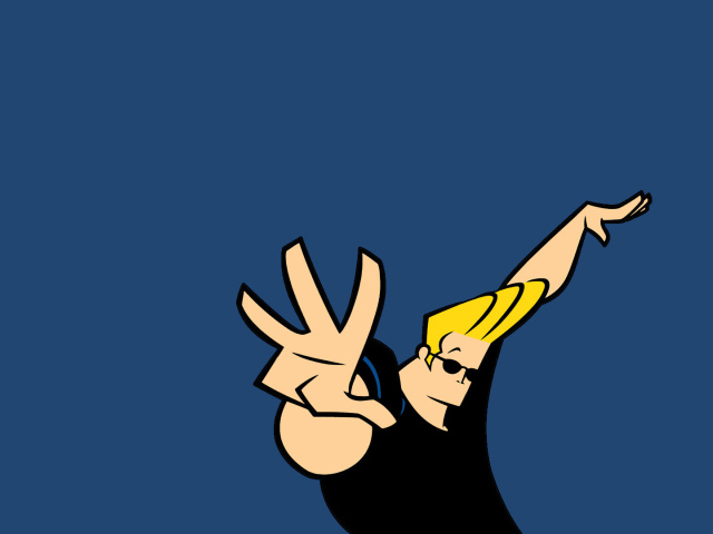 Johnny Bravo on blue background wallpapers and images - wallpapers ...