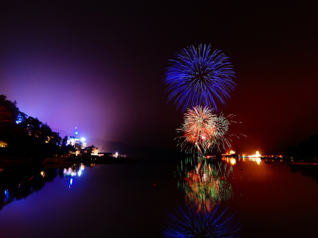 Fireworks over the river
