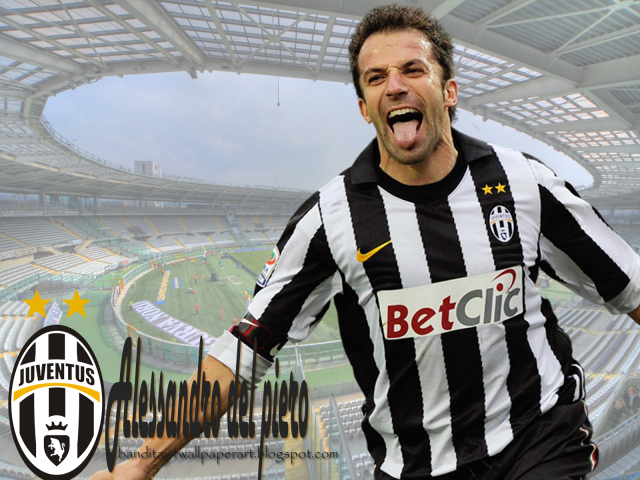 The attacking player of Sydney Alessandro Del Piero on the background of the football field