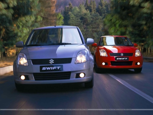 Suzuki Swift car on the road Desktop wallpapers 640x480