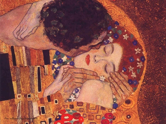 Painting of Gustav Klimt - Kiss