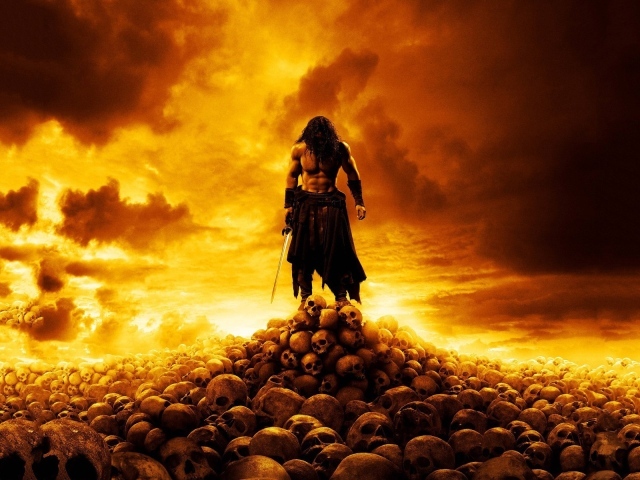 Warrior on the mountain of skulls