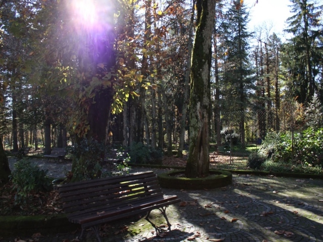 Park in the resort of Fiuggi, Italy