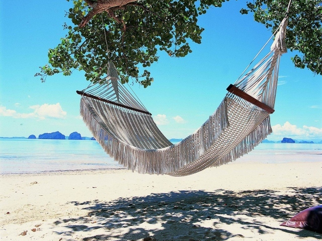 Hammock on the beach in the resort of Krabi, Thailand wallpapers and ...