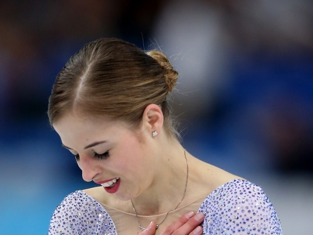 Bronze medal winner Italian skater Carolina Kostner at the Olympic Games in Sochi