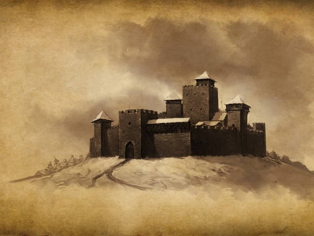 Замок на холме, рисунок