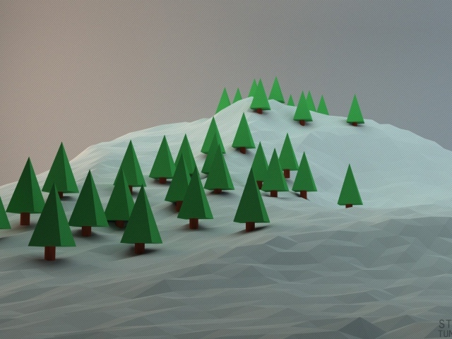 Ели на горе, 3-Д графика