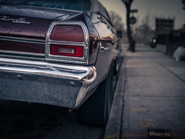 The rear lights of the old Chevelle SS