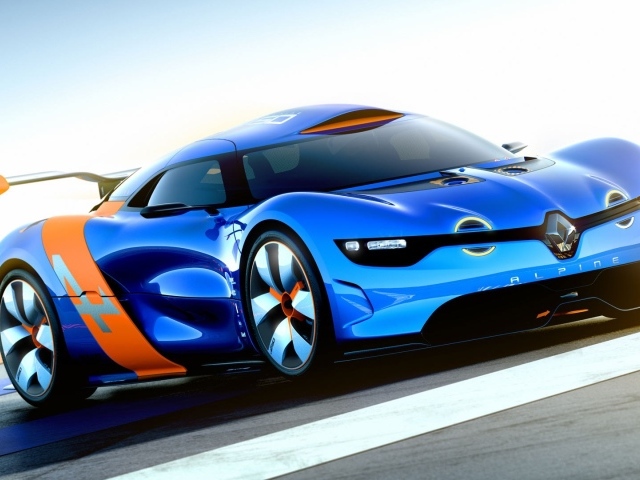 Голубой автомобиль Renault Alpine