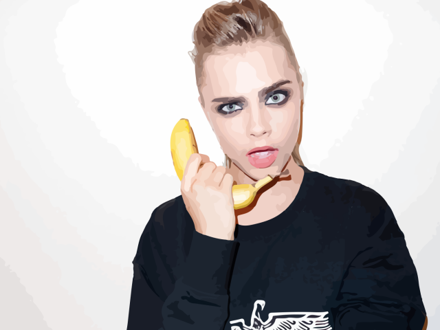 Girl with banana, Cara Delevingne