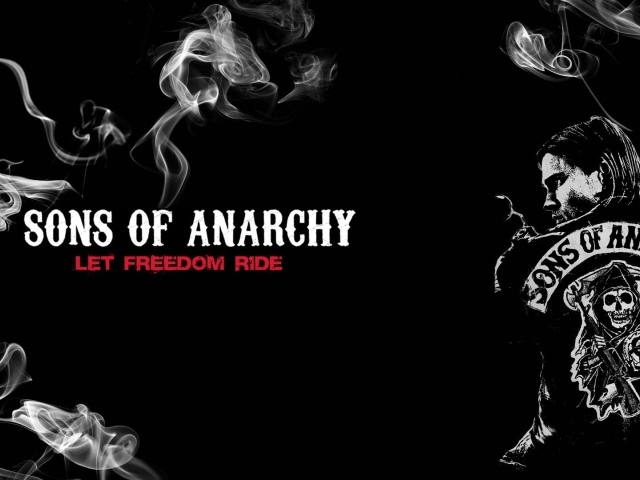Черный фон постера сериала Сыны анархии