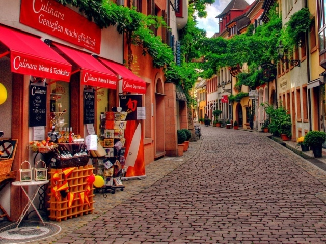 Shopping street in the city in Germany