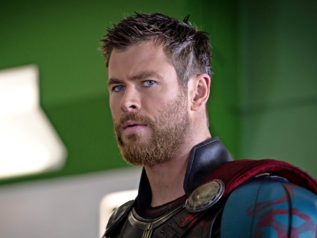 Actor Chris Hemsworth, the main character of the film Thor 3. Ragnarok, 2017