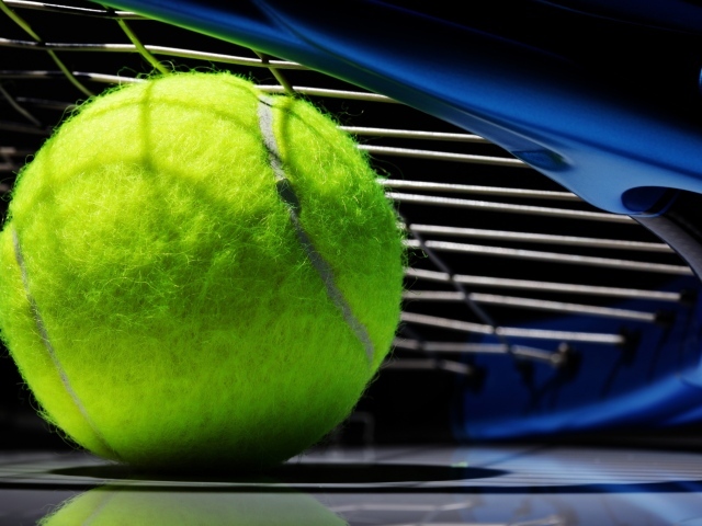 Теннисный мяч и ракетка - обои для рабочего стола, картинки, фото