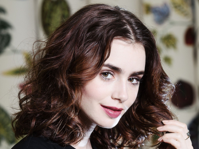 Young actress Brunette Lily Collins