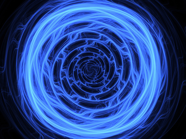 Blue abstract spiral on a black background