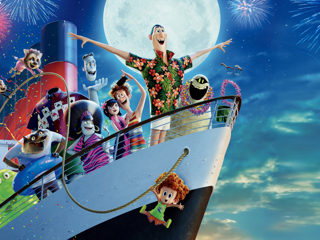 Герои мультфильма Монстры на каникулах 3. Море зовёт на корабле