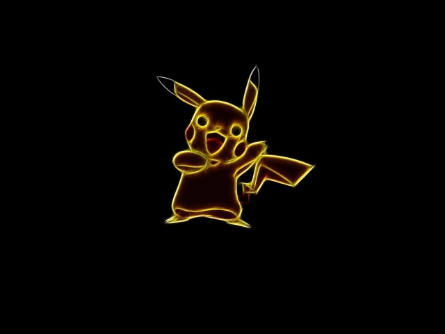 Pokémon Pikachu on a black background