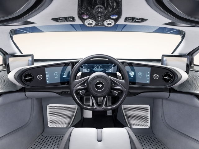 Gray salon car McLaren Speedtail, 2019