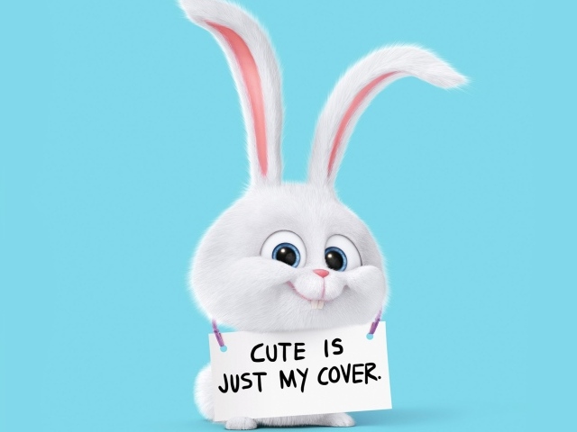 Rabbit from the cartoon The Secret Life of Pets 2 on a blue background