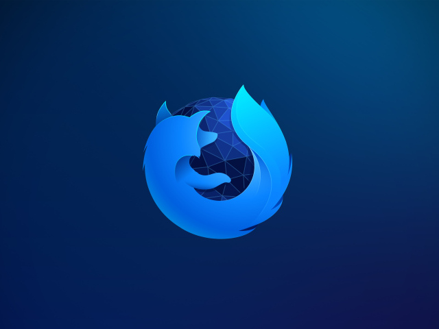 Логотип браузера Firefox на синем фоне