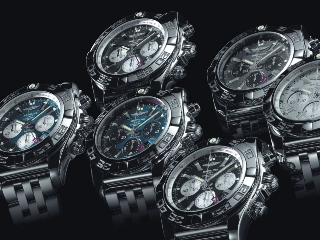 Стильные мужские часы Breitling на черном фоне