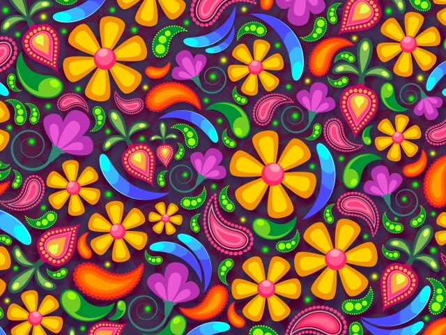 Яркий рисунок с цветами 