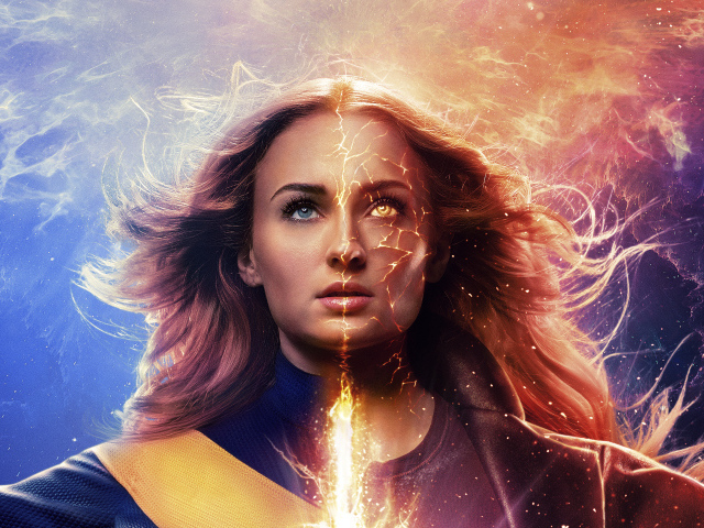 Actress Sophie Turner in the movie X-Men: Dark Phoenix, 2019