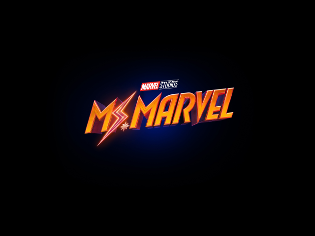 Miss Marvel comic book poster on black background.