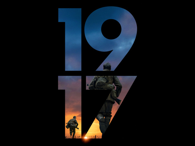 Poster of the new war film 1917 on a black background