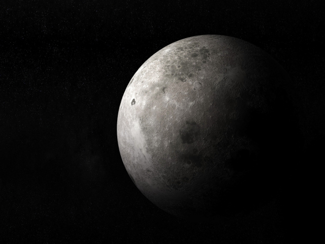 Большая луна в космосе черно -белое фото 
